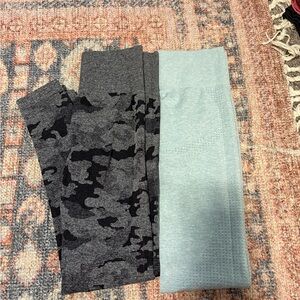 Women’s Camo and Light Blue Leggings
